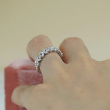 Butterfly Shape Eternity Band Engagement Rings for Women Bride 925 Silver Plated 18k White Gold Promise Wedding Ring Best D Color