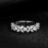Butterfly Shape Eternity Band Engagement Rings for Women Bride 925 Silver Plated 18k White Gold Promise Wedding Ring Best D Color