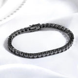 Smyoue 3/4/5MM Black Tennis Bracelet 925 Sterling Silver