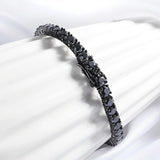 Smyoue 3/4/5MM Black Tennis Bracelet 925 Sterling Silver