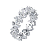 Butterfly Shape Eternity Band Engagement Rings for Women Bride 925 Silver Plated 18k White Gold Promise Wedding Ring Best D Color
