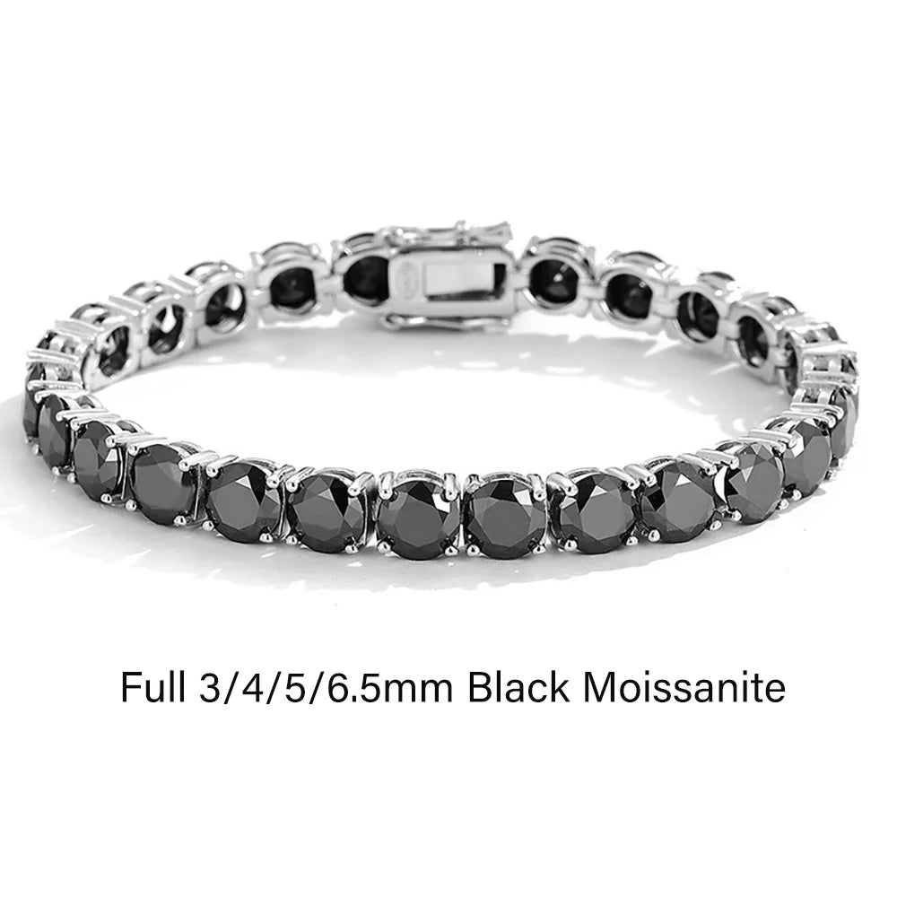 S925 Sterling Silver 5/6.5MM GRA Multi-Stvle Diamond Tennis Link Bracelets for Women Men Gifts Fine Jewelry