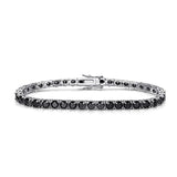 Smyoue 3/4/5MM Black Tennis Bracelet 925 Sterling Silver