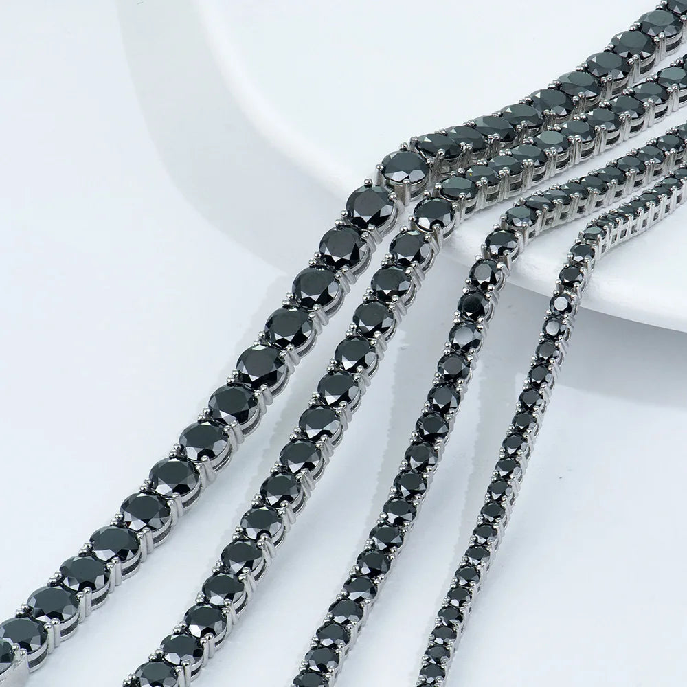 S925 Sterling Silver 5/6.5MM GRA Multi-Stvle Diamond Tennis Link Bracelets for Women Men Gifts Fine Jewelry