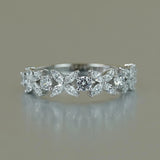 Butterfly Shape Eternity Band Engagement Rings for Women Bride 925 Silver Plated 18k White Gold Promise Wedding Ring Best D Color