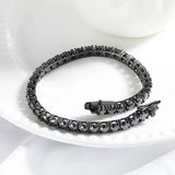 Smyoue 3/4/5MM Black Tennis Bracelet 925 Sterling Silver