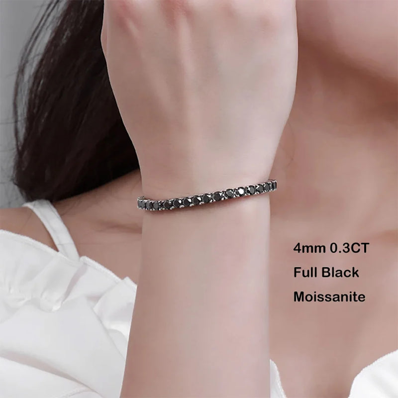 S925 Sterling Silver 5/6.5MM GRA Multi-Stvle Diamond Tennis Link Bracelets for Women Men Gifts Fine Jewelry